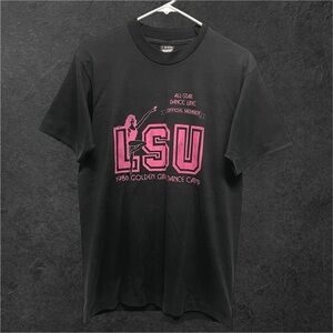 Rare Vintage 1988 LSU Golden Girls Dance Camp Black T-Shirt // L